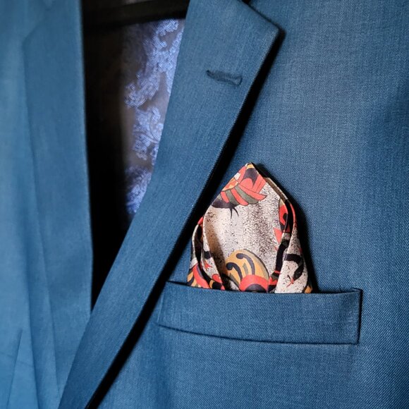 Blue Designer Suit - 3 piece - Picture 2 of 16